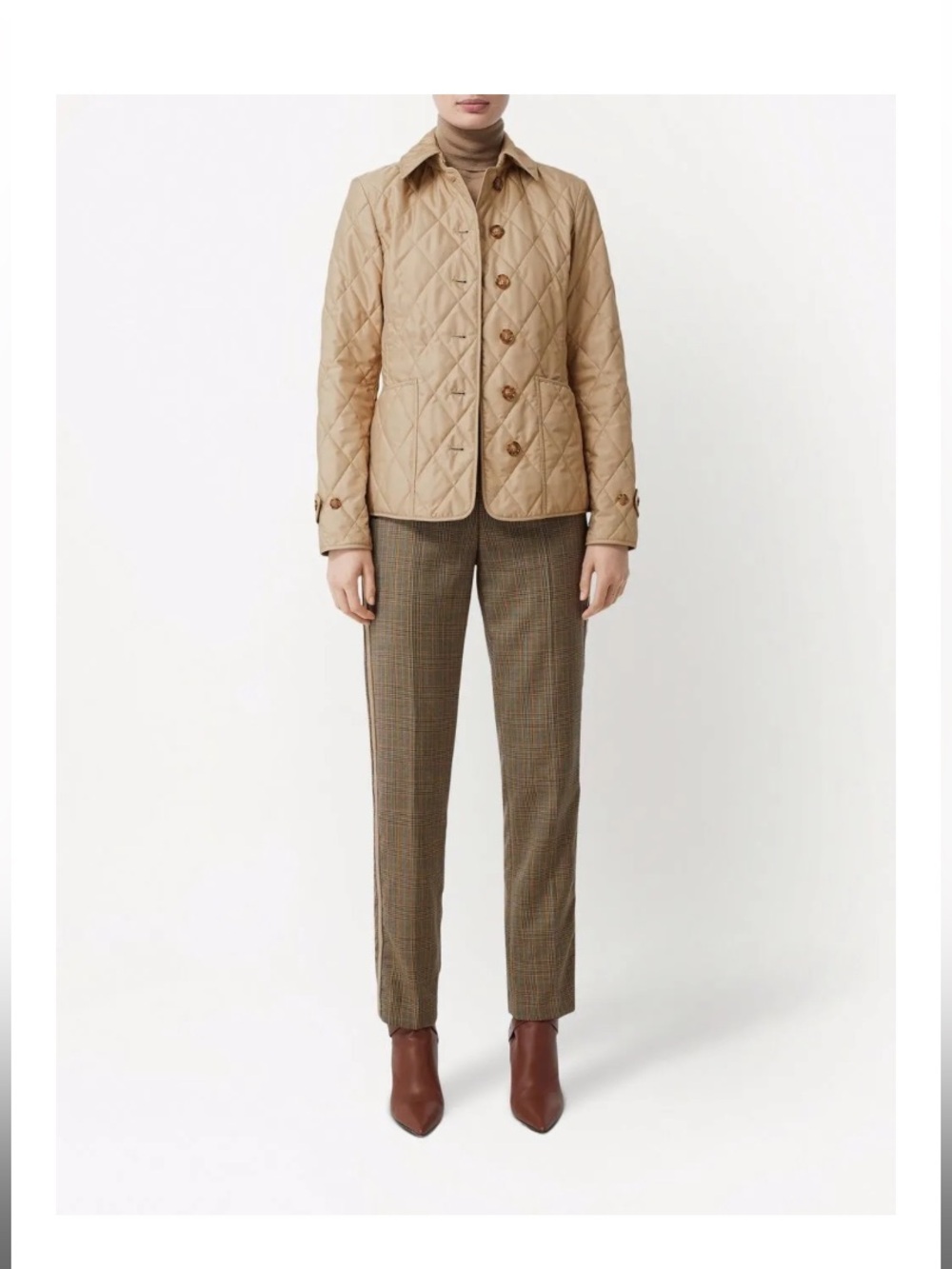 Burberry Thermoregulated Ferleigh Beige Taupe Quilted Jacket sz S